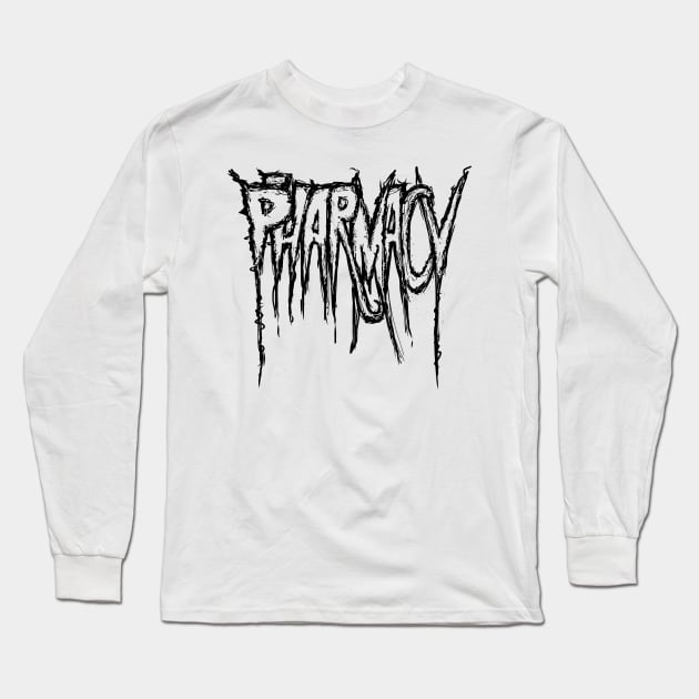 Heavy Metal Pharmacy | Black Graphic Long Sleeve T-Shirt by RxBlockhead